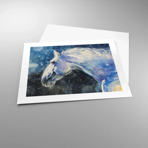 Póster - Retrato en un resplandor azul - 50x40 cm
