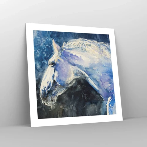 Póster - Retrato en un resplandor azul - 50x50 cm