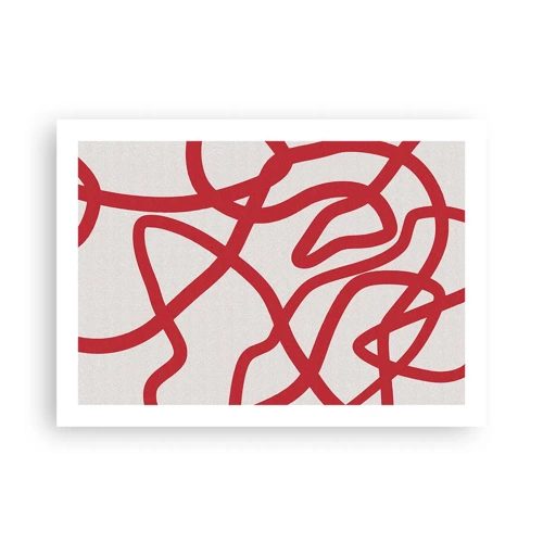 Póster - Rojo sobre blanco - 70x50 cm