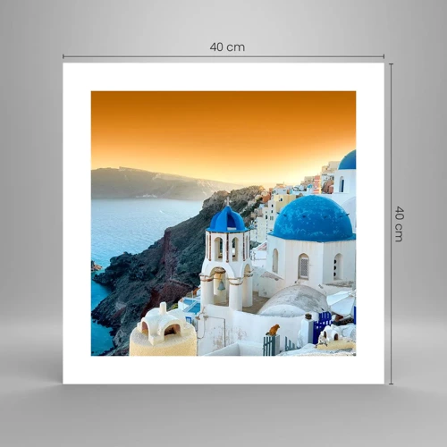 Póster - Santorini - el abrazo a las rocas - 40x40 cm