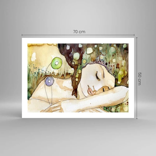 Póster - Sueño esmeralda y violeta - 70x50 cm