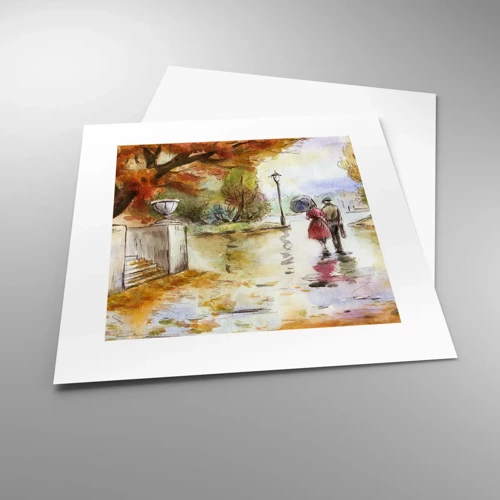 Póster - Un otoño romántico en el parque - 30x30 cm