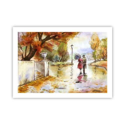 Póster - Un otoño romántico en el parque - 70x50 cm