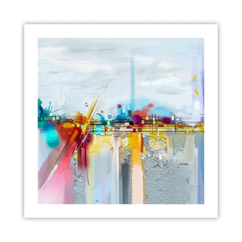 Póster - Un puente de alegría sobre el río de la vida - 50x50 cm