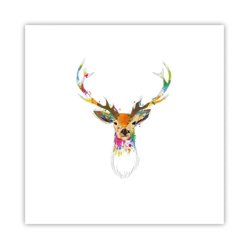 Póster - Un suave ciervo bañado en color - 30x30 cm