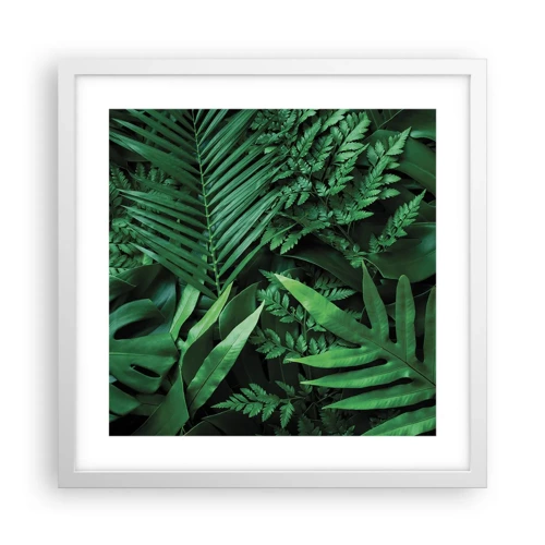 Póster en marco blanco - Abrazo verde - 40x40 cm