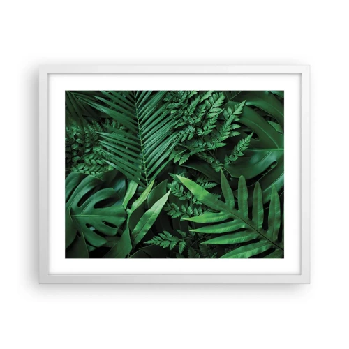 Póster en marco blanco - Abrazo verde - 50x40 cm