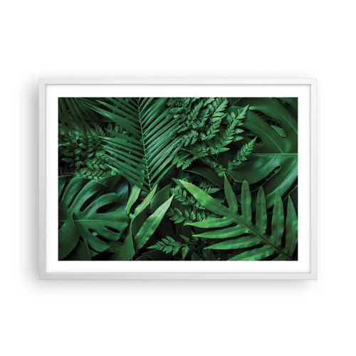 Póster en marco blanco - Abrazo verde - 70x50 cm