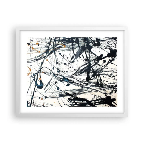 Póster en marco blanco - Abstracción expresionista - 50x40 cm