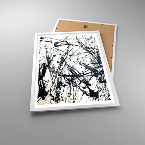 Póster en marco blanco - Abstracción expresionista - 50x70 cm