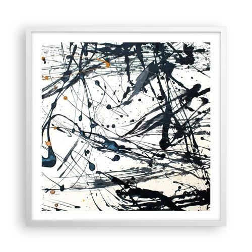 Póster en marco blanco - Abstracción expresionista - 60x60 cm