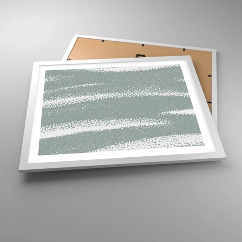 Póster en marco blanco - Abstracción invernal - 50x40 cm