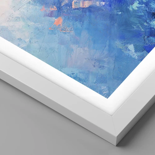 Póster en marco blanco - Abstracción invernal - 91x61 cm