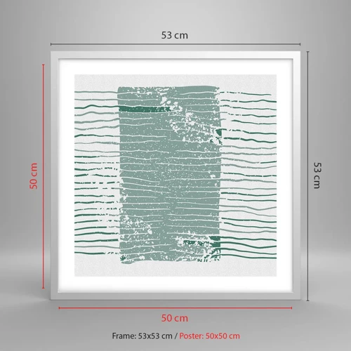 Póster en marco blanco - Abstracción marina - 50x50 cm