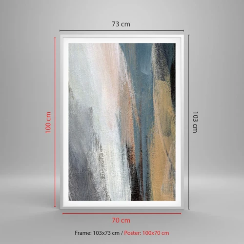 Póster en marco blanco - Abstracción: paisaje nórdico - 70x100 cm