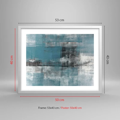 Póster en marco blanco - Agua y aire - 50x40 cm