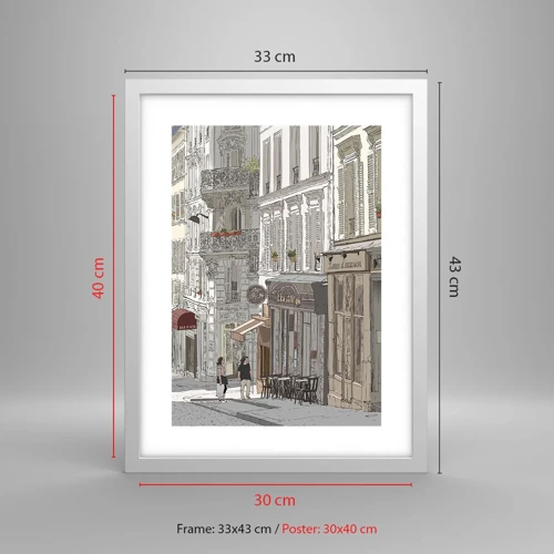 Póster en marco blanco - Alegrías urbanas - 30x40 cm