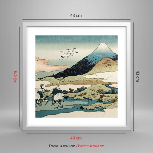 Póster en marco blanco - Alma japonesa - 40x40 cm