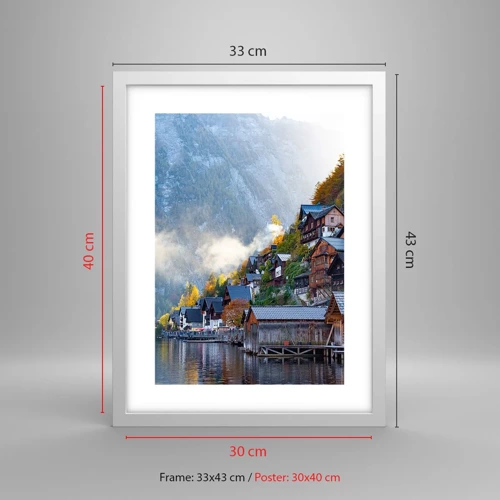 Póster en marco blanco - Ambiente alpino - 30x40 cm
