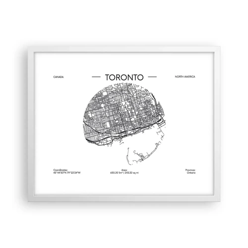 Póster en marco blanco - Anatomía de Toronto - 50x40 cm