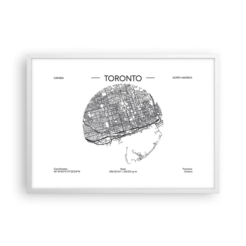 Póster en marco blanco - Anatomía de Toronto - 70x50 cm