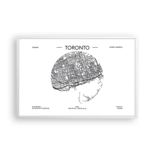 Póster en marco blanco - Anatomía de Toronto - 91x61 cm