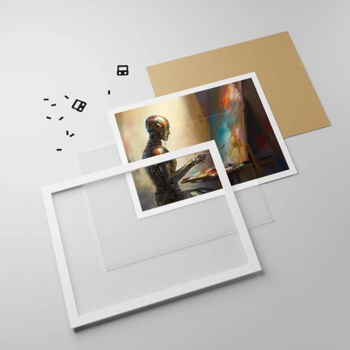 Póster en marco blanco - Arte del futuro - 91x61 cm