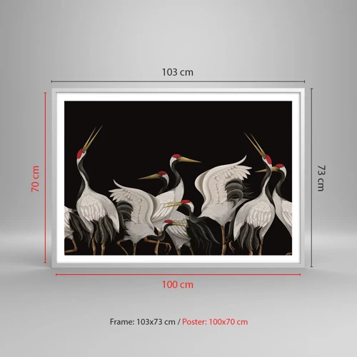 Póster en marco blanco - Asuntos de aves - 100x70 cm