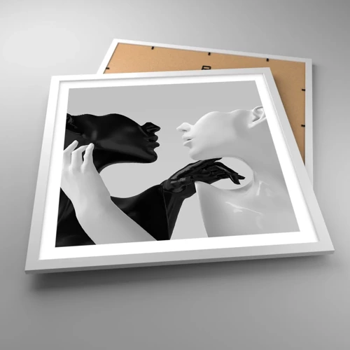 Póster en marco blanco - Atracción - deseo - 50x50 cm