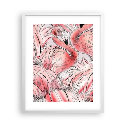 Póster en marco blanco - Ballet de aves - 40x50 cm