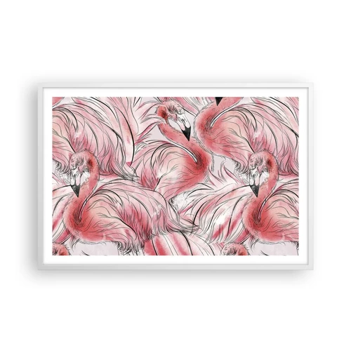 Póster en marco blanco - Ballet de aves - 91x61 cm