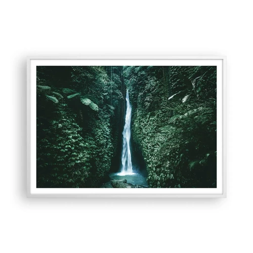 Póster en marco blanco - Balneario tropical - 100x70 cm