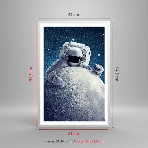 Póster en marco blanco - Bromista espacial - 61x91 cm