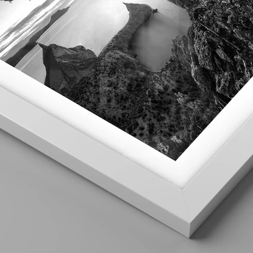 Póster en marco blanco - Calma hasta el horizonte - 50x50 cm