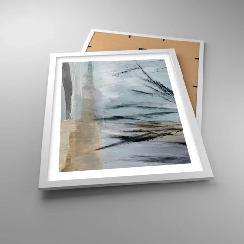 Póster en marco blanco - Campos de invierno - 40x50 cm