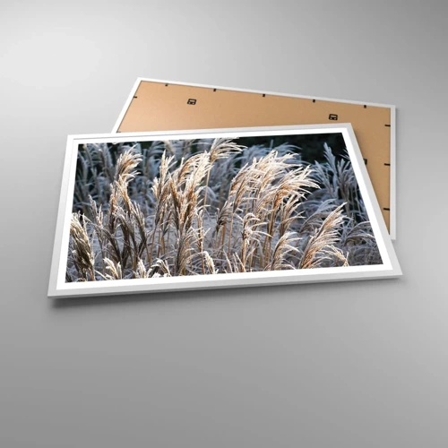 Póster en marco blanco - Campos y campos - 91x61 cm