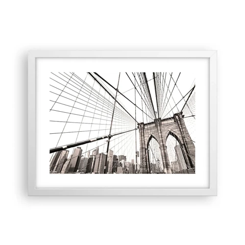 Póster en marco blanco - Catedral de Nueva York - 40x30 cm