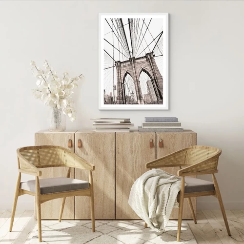 Póster en marco blanco - Catedral de Nueva York - 40x50 cm