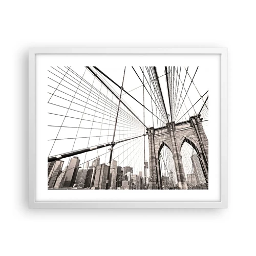 Póster en marco blanco - Catedral de Nueva York - 50x40 cm