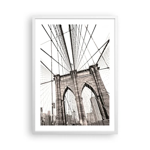 Póster en marco blanco - Catedral de Nueva York - 50x70 cm