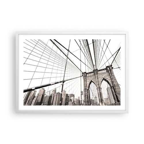 Póster en marco blanco - Catedral de Nueva York - 70x50 cm