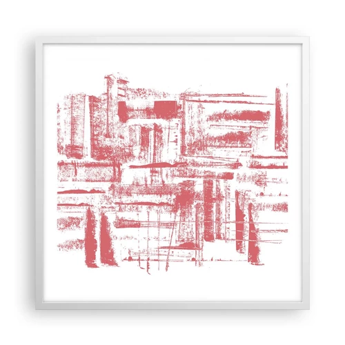Póster en marco blanco - Ciudad roja - 60x60 cm