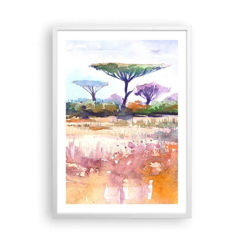 Póster en marco blanco - Colores de la sabana - 50x70 cm