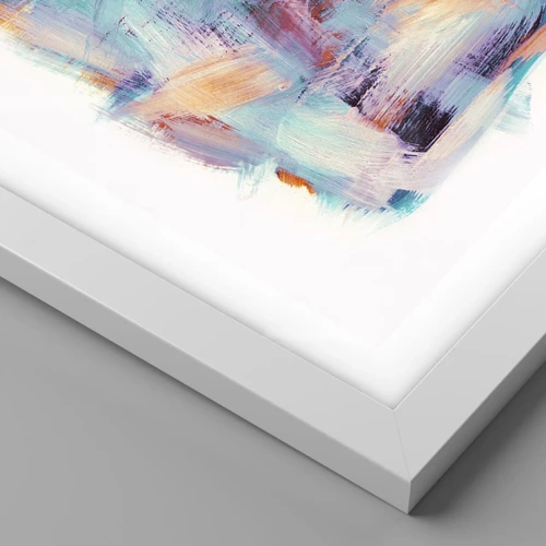 Póster en marco blanco - Colorido desorden - 30x30 cm