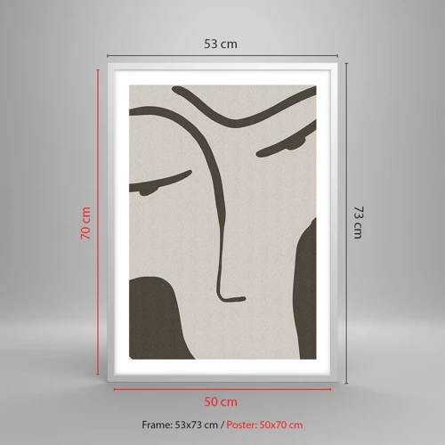 Póster en marco blanco - Como salido de un cuadro de Modigliani - 50x70 cm