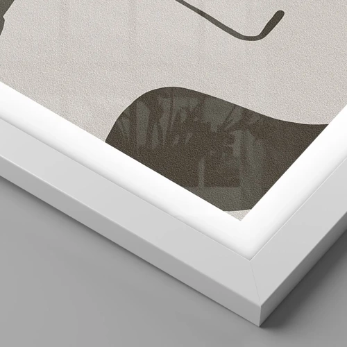Póster en marco blanco - Como salido de un cuadro de Modigliani - 70x100 cm