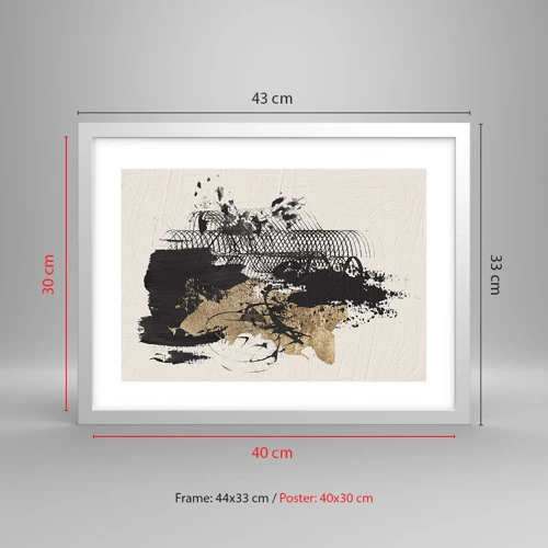 Póster en marco blanco - Composición con pasión - 40x30 cm