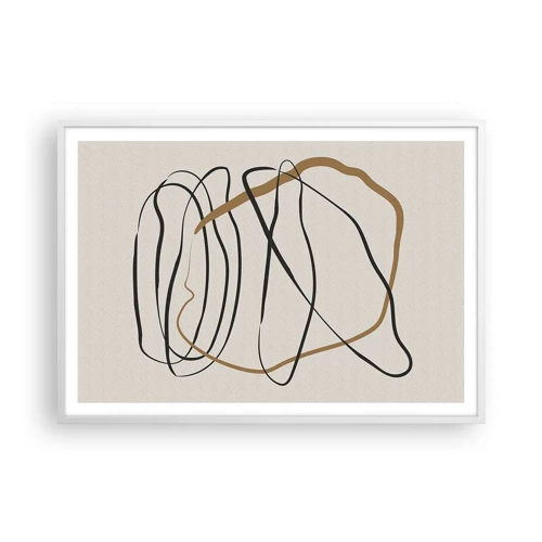 Póster en marco blanco - Composición: danza lineal - 100x70 cm