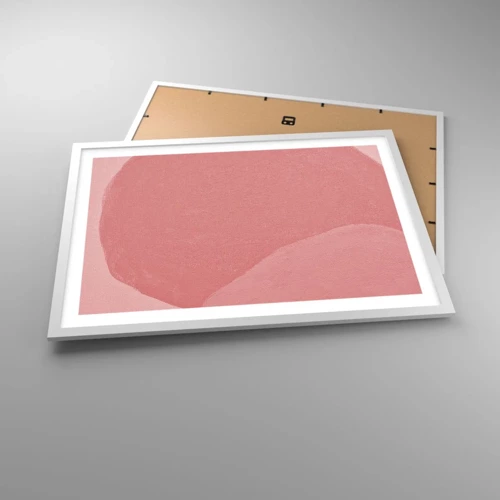 Póster en marco blanco - Composición orgánica en rosa - 70x50 cm