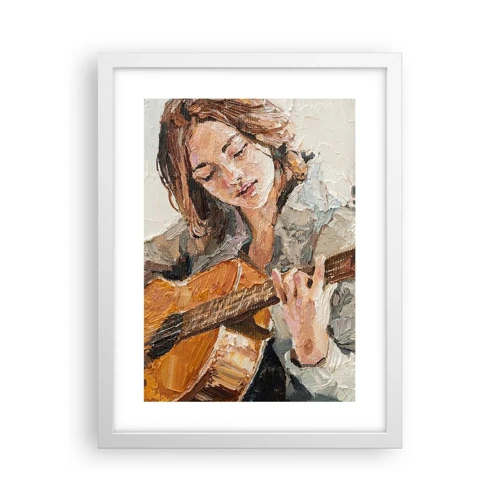 Póster en marco blanco - Concierto de guitarra y corazón joven - 30x40 cm